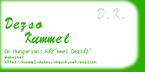 dezso kummel business card